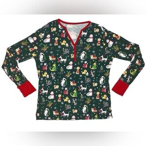 Little Sleepies Women’s Long Sleeved Pajama Top Holiday Hounds